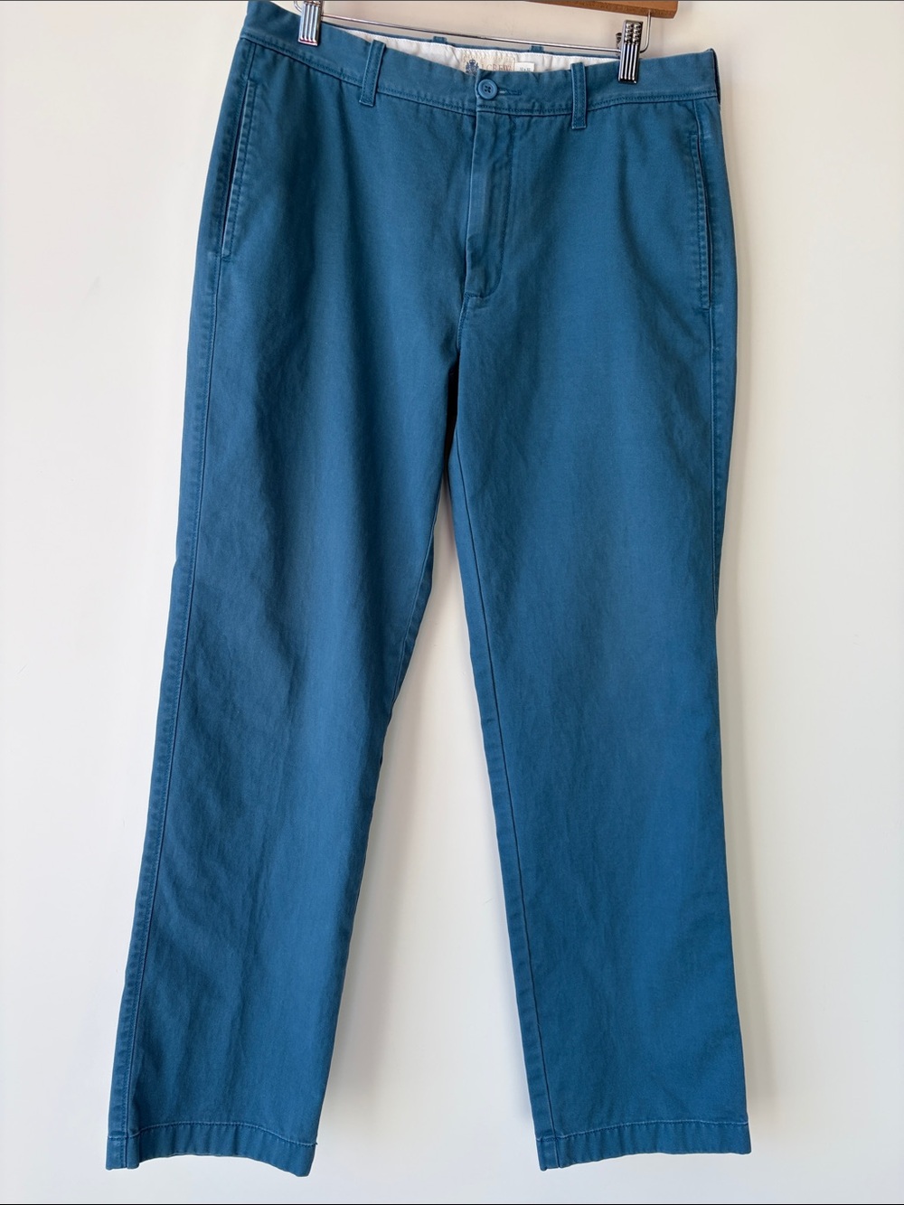 J. CREW Vintage Style Chino Cotton Twill Trousers Classic Fit Teal Men’s 32